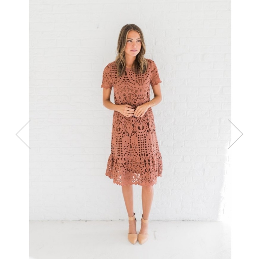 Dusty Rose Lace Dress